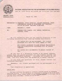 NAACP Memorandum, March 18, 1991