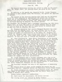 Minutes, Charleston Branch of the NAACP General Membership Meeting, June 28, 1991