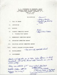 Agenda, South Carolina Conference of Branches of the NAACP, June 15, 1991