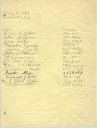Sign-in Sheet, Charleston Branch of the NAACP, Branch Meeting, July 27, 1989