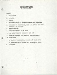 Agenda, Charleston Branch of the NAACP, September 24, 1987