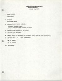 Agenda, Charleston Branch of the NAACP, October 29, 1987