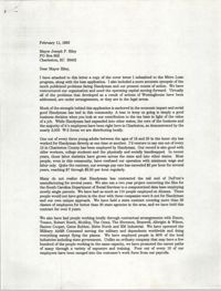 Letter from Andre V. Woods to Joseph P. Riley, February 11, 1993