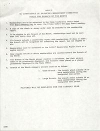 South Carolina Conference of Branches of the NAACP, Rules for the Branch of the Month