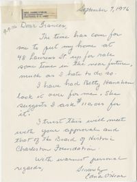 Letter from Edna O'Hear to Frances Edmunds
