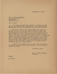 Letter from Mrs. S. Henry Edmunds to Mrs. J. Blake Middleton