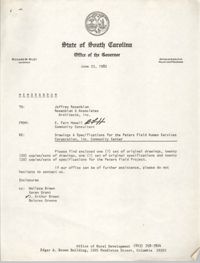State of South Carolina, Office of the Governor, Memorandum, June 23, 1982