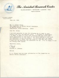 Letter from Clifton H. Johnson to J. Arthur Brown, June 22, 1978