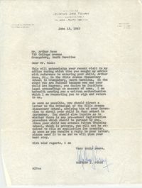 Letter from Matthew J. Perry to Arthur Rose, June 13, 1963