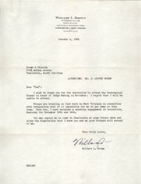 Letter from Willard L. Brown to Brown and Chisolm, October 4, 1954