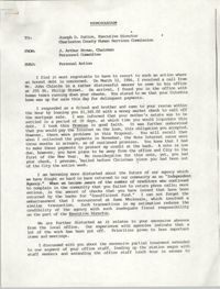 Memorandum from J. Arthur Brown to Joseph D. Patton, December 29, 1986