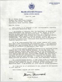 Letter from Strom Thurmond to J. Arthur Brown, June 30, 1986