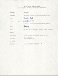 1990 General Membership Meeting Schedule, Charleston Branch of the NAACP