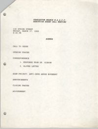 Agenda, Charleston Branch of the NAACP, March 17, 1989