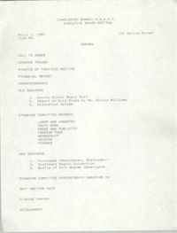Agenda, Charleston Branch of the NAACP, March 7, 1989