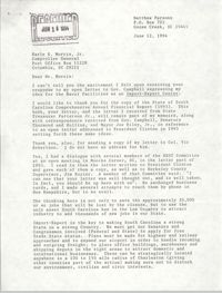 Letter from Matthew Parsons to Earle E. Morris, Jr., June 12, 1994