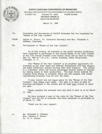South Carolina Conference of Branches of the NAACP Memorandum, March 14, 1989