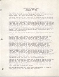 Minutes, Charleston Branch of the NAACP Executive Board Meeting, November 17, 1988