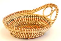 Multicolored sweetgrass basket