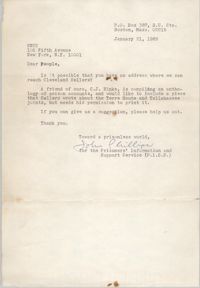 Letter from John Phillips to Student Nonviolent Coordinating Committee, January 21, 1969