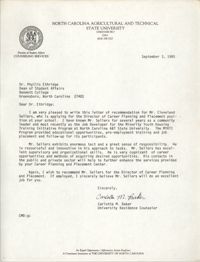 Letter from Carlotta M. Baker to Phyllis Ethridge, September 3, 1985