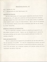 Administrative Directive 101 Memorandum, September 20, 1974