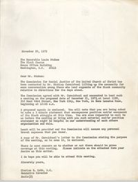 Letter from Charles E. Cobb, November 20, 1972