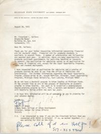 Letter from Robert L. Green to Cleveland Sellers, August 28, 1972