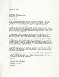 Letter from Cleveland Sellers to Albert Smith, October 26, 1988