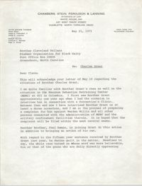 Letter from John R. Harper II to Cleveland Sellers, May 21, 1971
