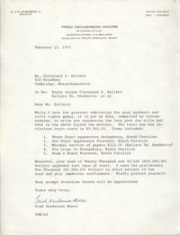 Letter from Fred Henderson Moore to Cleveland Sellers, February 12, 1970
