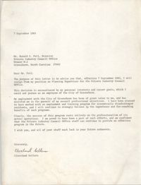 Letter from Cleveland Sellers to Ronald C. Pell, September 7, 1983