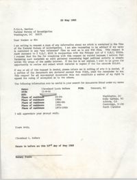 Letter from Cleveland Sellers to F.O.I.A. Section of the FBI, May 23, 1983