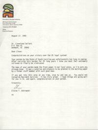 Letter from Elaine T. Ostrowski to Cleveland Sellers, August 17, 1993