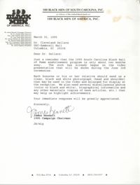 Letter from James Bennett to Cleveland Sellers, March 30, 1995