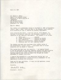 Letter from Cleveland Sellers to Donald V. DeRosa, March 10, 1987