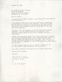 Letter from Cleveland Sellers to Joseph E. Bryson, November 24, 1986