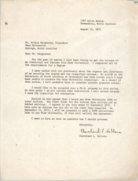 Letter from Cleveland Sellers to Archie Hargraves, August 11, 1975