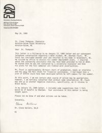 Letter from Cleveland Sellers to Cleon Thompson, May 16, 1989