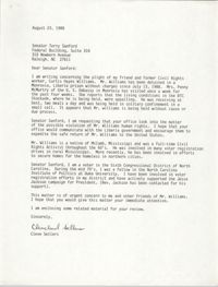 Letter from Cleveland Sellers to Terry Sanford, August 23, 1988