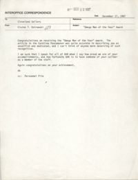 Memorandum from Elaine T. Ostrowski to Cleveland Sellers, December 17, 1987
