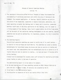 Minutes of the Central Committee Meeting, December 6-8, 1975