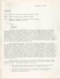 National Program Committee Memorandum, September 16, 1974