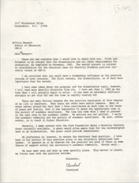 Letter from Cleveland Sellers to Fritz Mengert, 1984