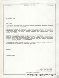 Letter from Cleveland Sellers to Supporters, November 18, 1983