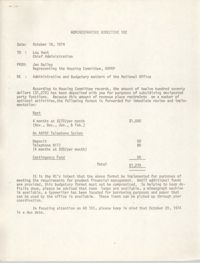 Administrative Directive 102 Memorandum, October 16, 1974
