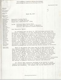 Letter from Joseph J. Russell to Ferebee Taylor, March 30, 1979