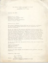 Letter from Jan Bailey to Roy L. Allen, November 22, 1972