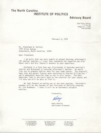 Letter from Katy Martin to Cleveland Sellers, February 5, 1974