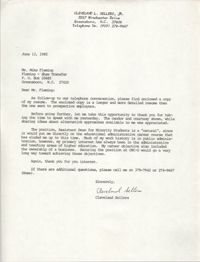 Letter from Cleveland Sellers to Mike Fleming, June 13, 1985